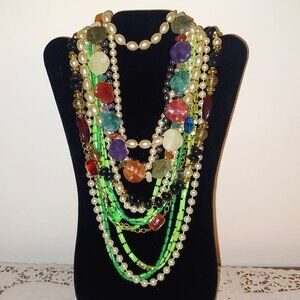 Lot of 9 Necklaces and 1 Bracelet Vintage Costume Jewelry